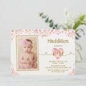 Roze hartenliefhebber eerste eerste verjaardag Uit Kaart (Staand voorkant)