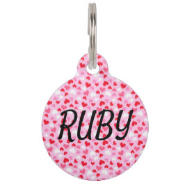 Roze hartennaam op Black Good Dog Huisdierpenning