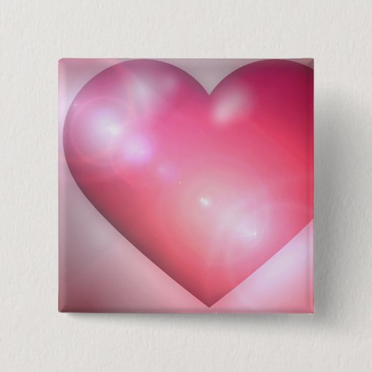 Roze hartenontwerpvierkant vierkante button 5,1 cm (Voorkant)