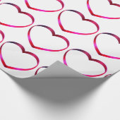 Roze hartenpakpapier cadeaupapier (Hoek)