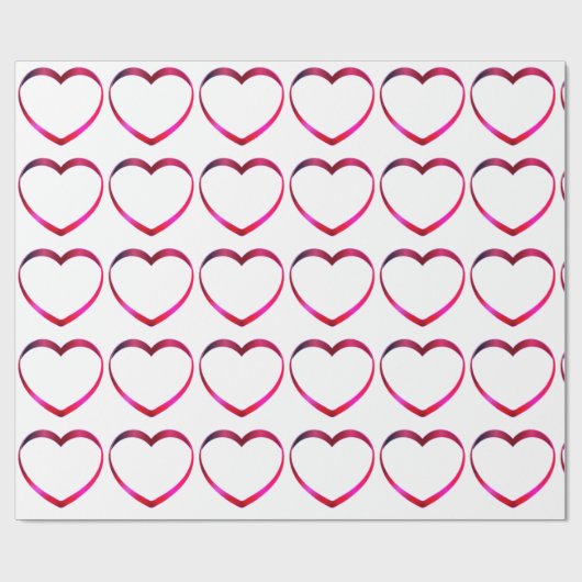 Roze hartenpakpapier cadeaupapier (Vlak)