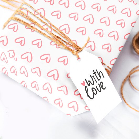 Roze hartenpakpapier cadeaupapier