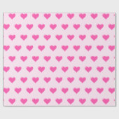 Roze hartenpakpapier cadeaupapier (Vlak)