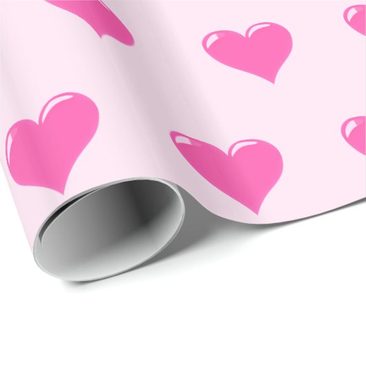Roze hartenpakpapier cadeaupapier (Rol Hoek)