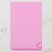 Roze hartenpapier briefpapier (Voorkant)