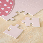 Roze hartenpapiersticker legpuzzel (Zijkant)