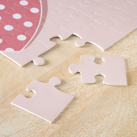 Roze hartenpapiersticker legpuzzel (Zijkant)