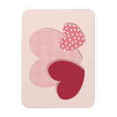 Roze hartenpapiersticker magneet (Verticaal)