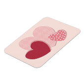 Roze hartenpapiersticker magneet (Linkerzijde)