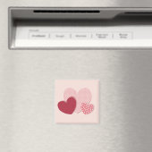 Roze hartenpapiersticker magneet (Insitu (Vaatwasser))