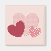 Roze hartenpapiersticker magneet (Voorkant)