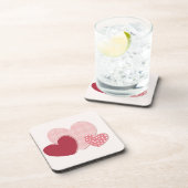 Roze hartenpapiersticker onderzetter (Rechterzijde)