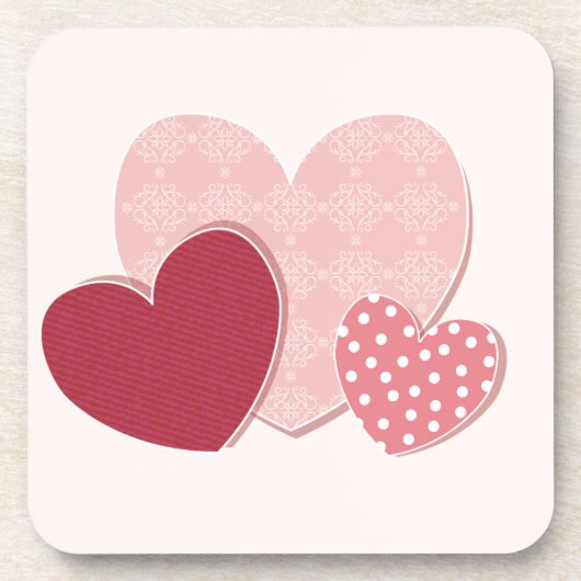 Roze hartenpapiersticker onderzetter (Voorkant)