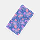 Roze hartenpatroon 01 Blue BG Servet (Hoek)