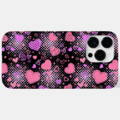 Roze hartenpatroon 01 zwarte BG Case-Mate iPhone Case (Achterkant (horizontaal))