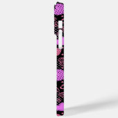 Roze hartenpatroon 01 zwarte BG Case-Mate iPhone Case (Achterkant / Links)