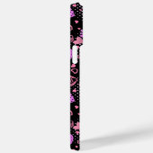Roze hartenpatroon 01 zwarte BG Case-Mate iPhone Case (Achterkant / Rechts)