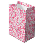 Roze hartenpatroon - Gift Bag Medium Cadeauzakje (Achterkant Gekanteld)