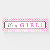 Roze hartenpatroon Het is een meisje Spandoek (Horizontaal)