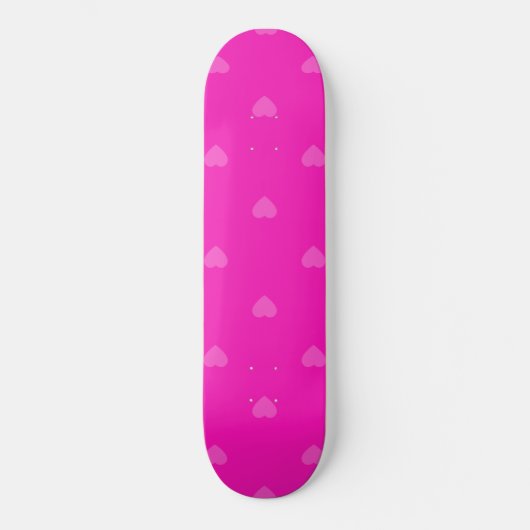 Roze hartenpatroon persoonlijk skateboard (Voorkant)