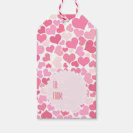 Roze hartenpatroon - persoonlijke cadeauLabels