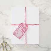 Roze hartenpatroon - persoonlijke cadeauLabels (Met Touw)
