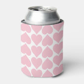 Roze hartenpatroon, romantisch, liefde blikjeskoeler (Blikje Voorkant)