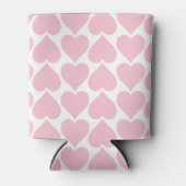 Roze hartenpatroon, romantisch, liefde blikjeskoeler (Voorkant)