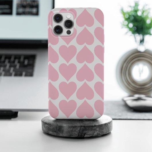 Roze hartenpatroon, romantisch, liefde Case-Mate iPhone case