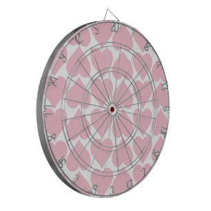 Roze hartenpatroon, romantisch, liefde dartbord