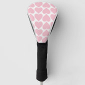 Roze hartenpatroon, romantisch, liefde golfheadcover (Voorkant)