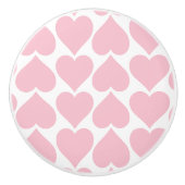 Roze hartenpatroon, romantisch, liefde keramische knop (Voorkant)