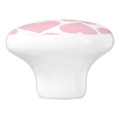 Roze hartenpatroon, romantisch, liefde keramische knop (Zijkant)