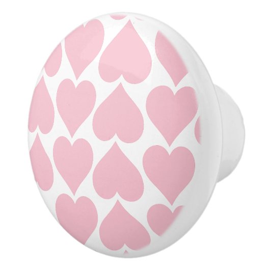 Roze hartenpatroon, romantisch, liefde keramische knop (Rechts)