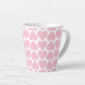 Roze hartenpatroon, romantisch, liefde latte mok (Rechterhoek)