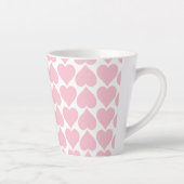 Roze hartenpatroon, romantisch, liefde latte mok (Rechts)