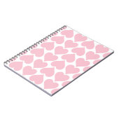 Roze hartenpatroon, romantisch, liefde notitieboek (Linkerzijde)