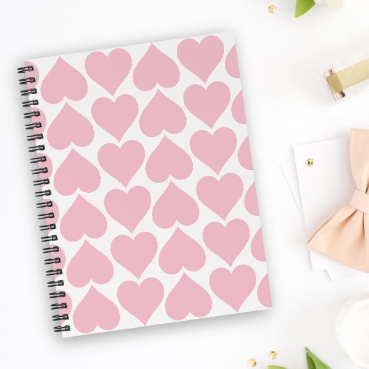 Roze hartenpatroon, romantisch, liefde notitieboek
