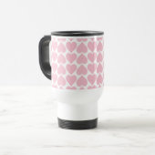Roze hartenpatroon, romantisch, liefde reisbeker (Voorkant links)