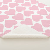Roze hartenpatroon, romantisch, liefde sherpa deken (3/4)