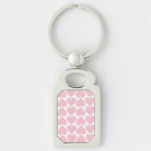Roze hartenpatroon, romantisch, liefde sleutelhanger (Voorkant)