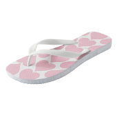 Roze hartenpatroon, romantisch, liefde teenslippers (Schuin)