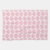 Roze hartenpatroon, romantisch, liefde theedoek (Horizontaal)