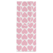 Roze hartenpatroon, romantisch, liefde wijn cadeautas (Achterkant)