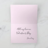 Roze hartenpatroon Valentijnskaart Kaart (Binnen)