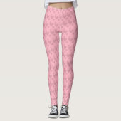 Roze hartenpatroon Valentine Day Leggings (Voorkant)