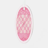 ROZE HARTENQUILT Metaal Ovaal Ornament / Roze (Voorkant links)