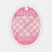 ROZE HARTENQUILT Metaal Ovaal Ornament / Roze (Achterkant)