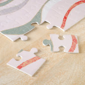 Roze hartenretro-stijl Puzzle Legpuzzel (Zijkant)