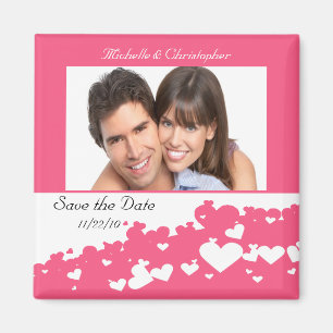 Roze Hartenveld Save The Date Magnet